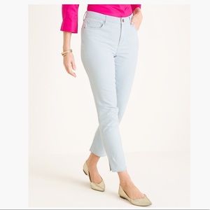 CHICO’s striped side split hem girlfriend Jeans